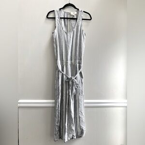 Cloth & Stone Linen Blend Striped Jumpsuit / Rompers Women's Size M Gray White